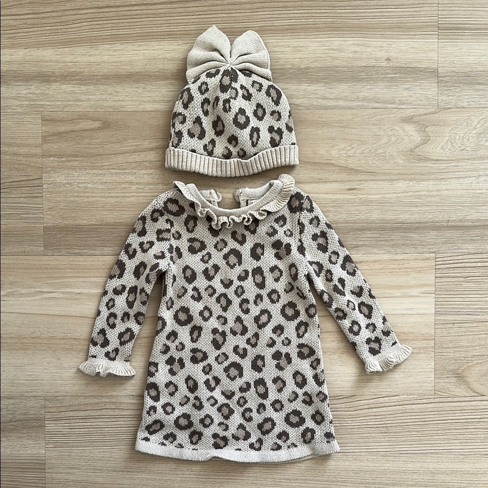 Leopard Print Dress and Hat Set